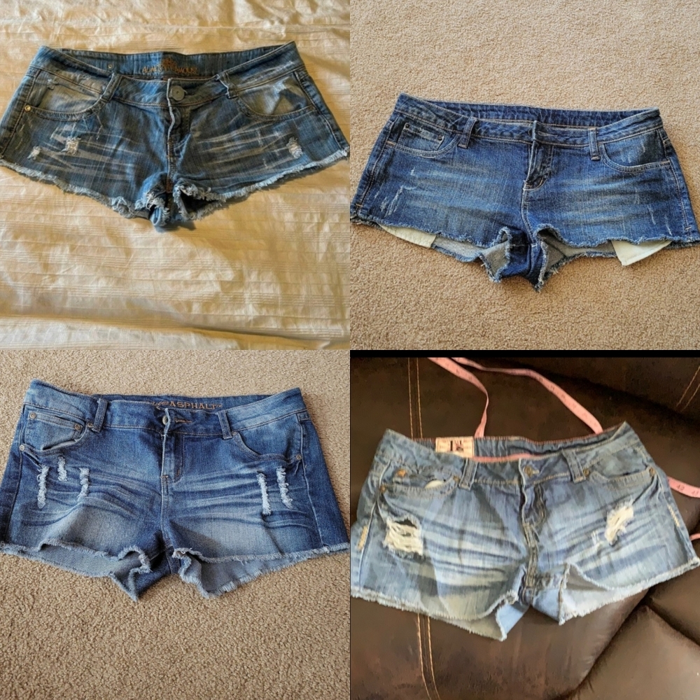 4 pair jean shorts